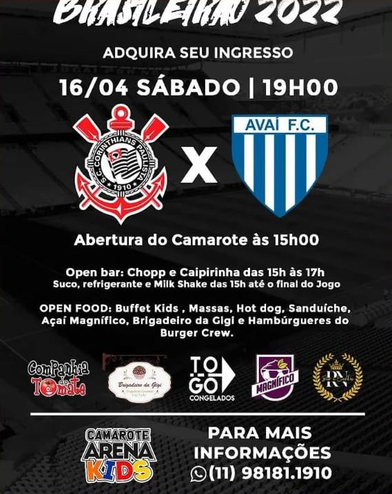 Corinthians e Avaí no Camarote Arena Kids (Imagem/Divulgação)