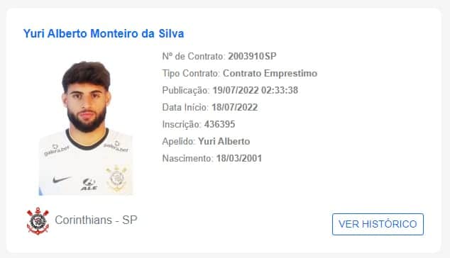 Yuri Alberto tem seu nome publicado no BID e já pode estrear pelo Corinthians