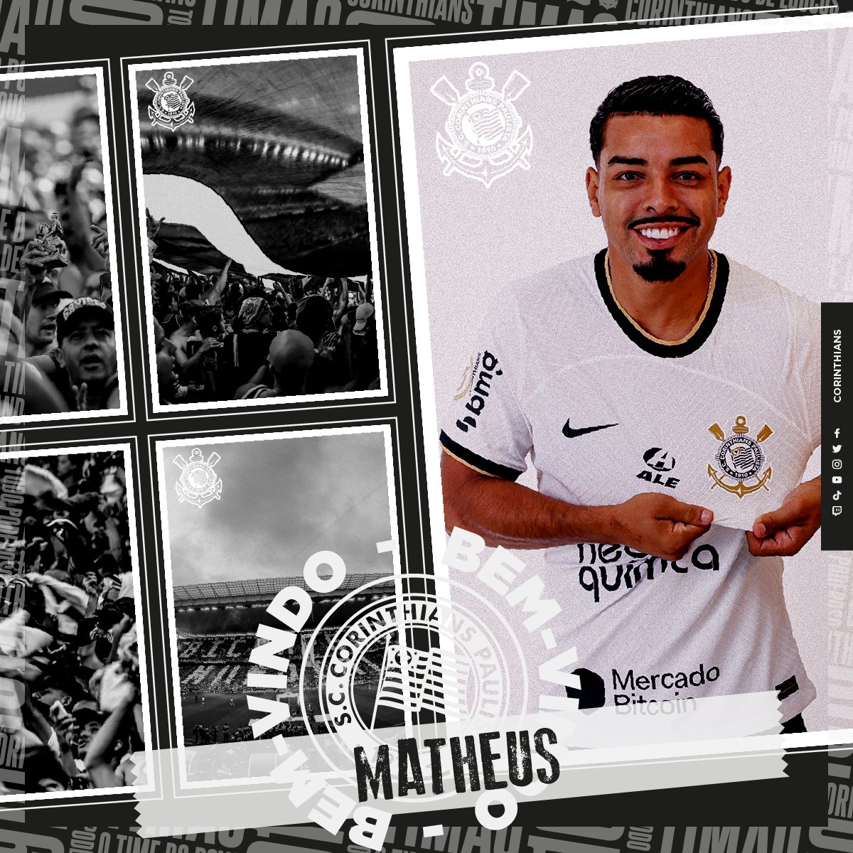 Corinthians anuncia a contratação do lateral-esquerdo Matheus Bidu