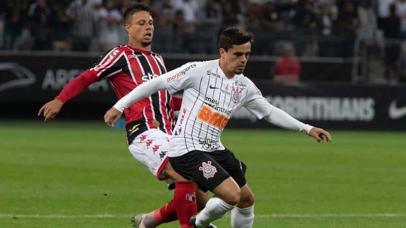 Fagner contra Botafogo-SP, 2020. (Foto: Reprodução/Ag Corinthians)