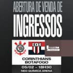 Ingressos à venda para Corinthians x Botafogo-SP | Foto: Divulgação