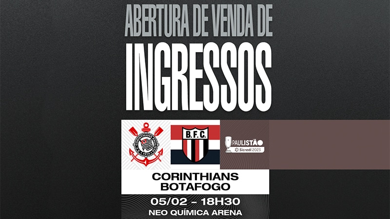 Ingressos à venda para Corinthians x Botafogo-SP | Foto: Divulgação