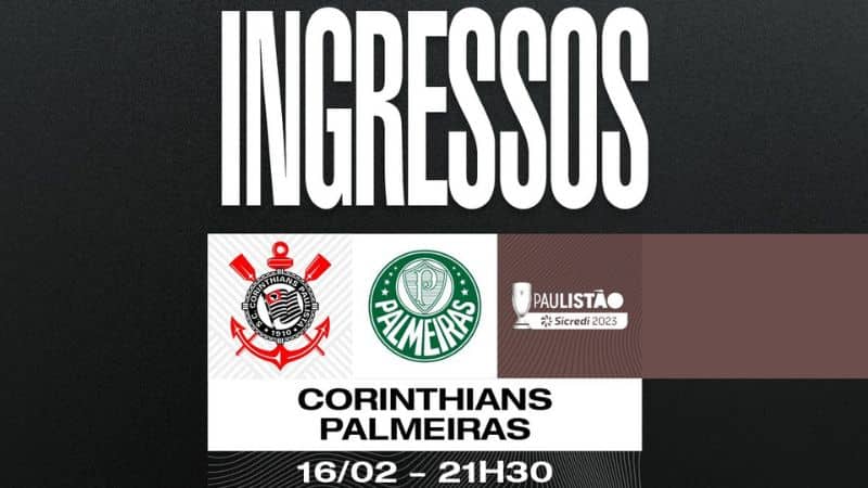 Corinthians anuncia venda de ingressos para o Dérbi contra o Palmeiras pelo Paulistão 2023