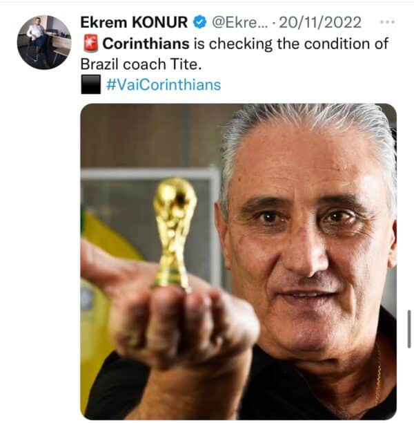 Relembre tweets do jornalista Ekrem Konur que reacendeu a esperanca de Coutinho no Corinthians 2 e1675524078253