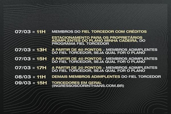 Saiba onde comprar e preços de ingressos Corinthians x Ituano pelas quartas do Campeonato