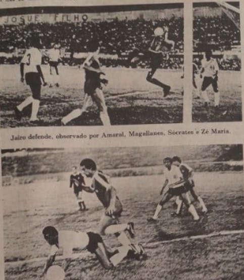 Imagens da partida entre Corinthians x Argentinos Jrs em 1980