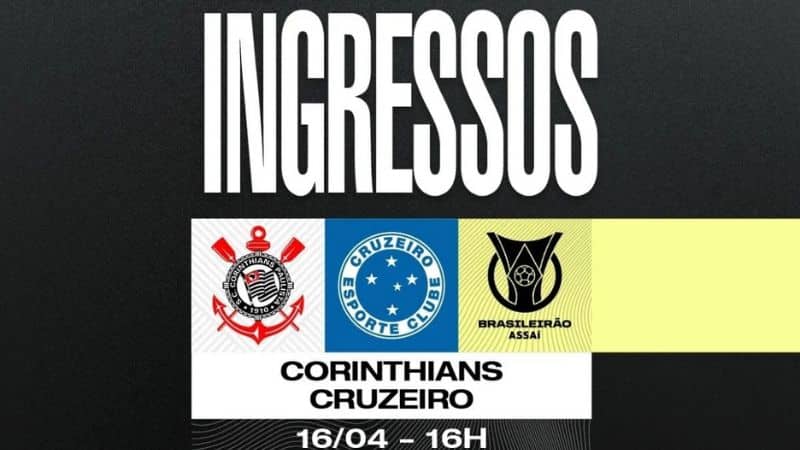 Corinthians anuncia venda de ingressos para partida contra o Cruzeiro pelo Brasileirão 2023