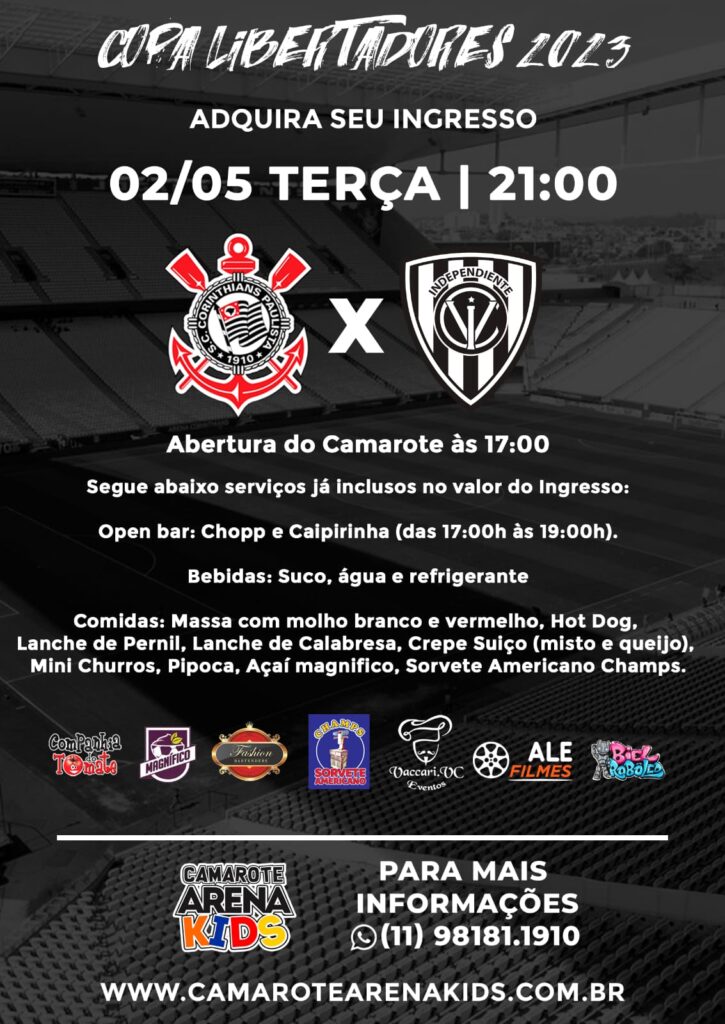 Camarote Kids abre venda de ingressos para Corinthians x Independiente Del Valle pela Libertadores