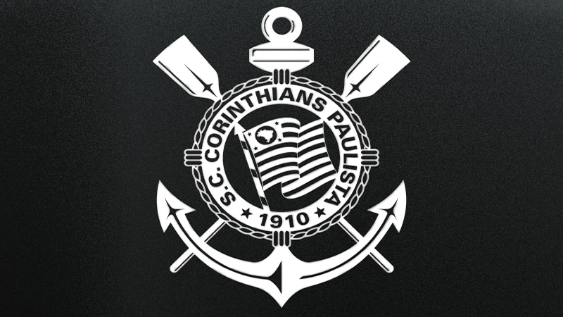 Símbolo do Corinthians em branco no fundo preto
