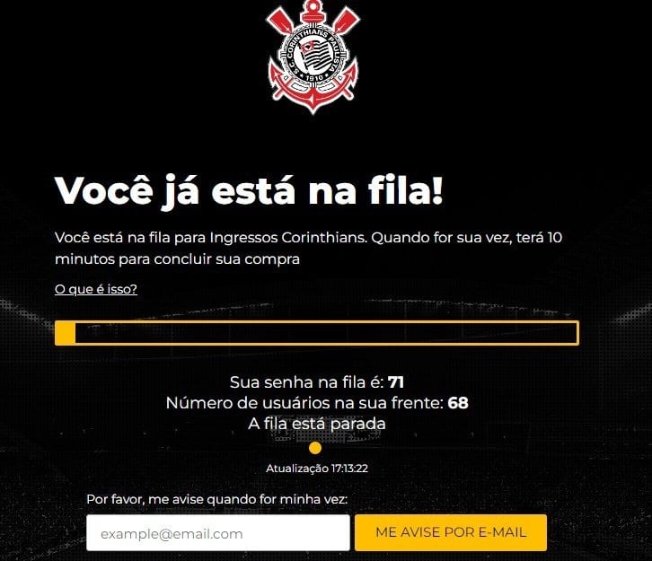 Possível novo sistema de ingressos do Fiel Torcedor para torcedores do Corinthians. Foto: Reprodução/Andrew Sousa