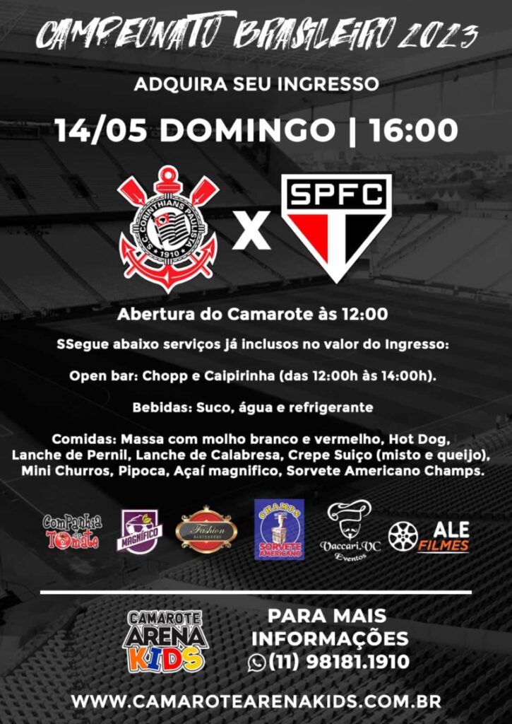 Camarote Kids inicia venda de ingressos da torcida do Corinthians para o Majestoso pelo Brasileirão 2023