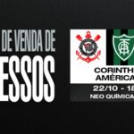 Onde comprar e preços dos ingressos para Corinthians x América-MG pelo Brasileirão