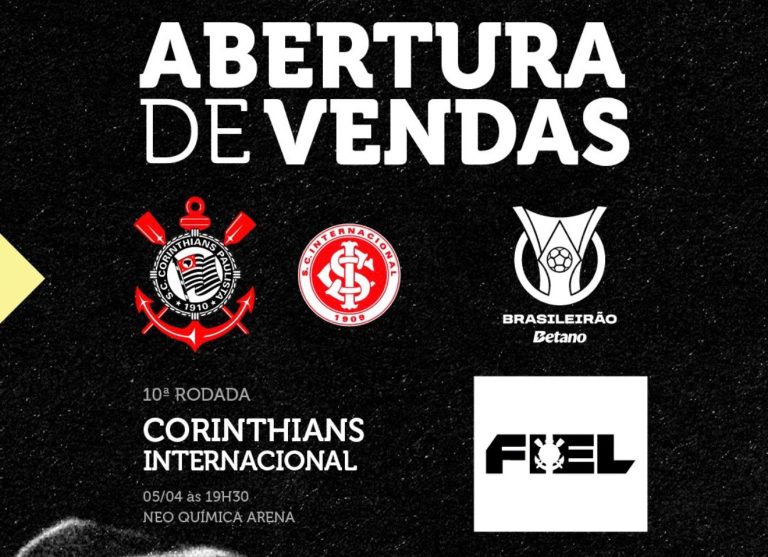 Corinthians divulga venda de ingressos para a partida contra o Internacional