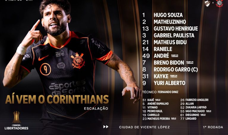Corinthians escalado para a partida de estreia na Libertadores