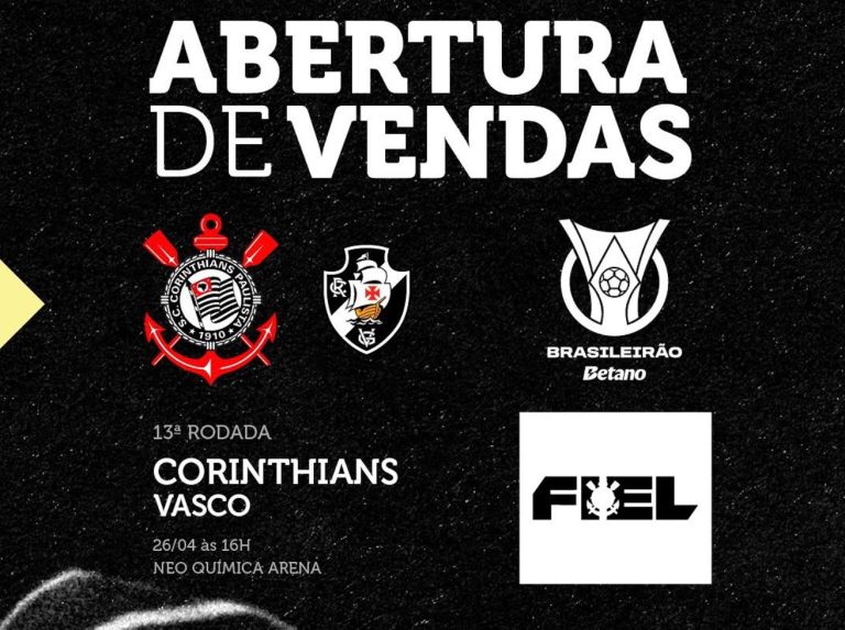 Corinthians x Vasco será na Neo Química Arena; veja como funciona a compra de ingressos