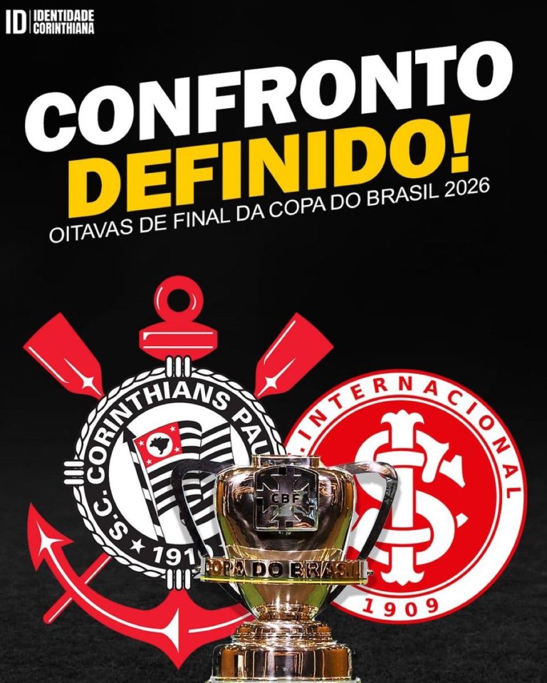 Corinthians enfrentará o Inter nas oitavas da Copa do Brasil
