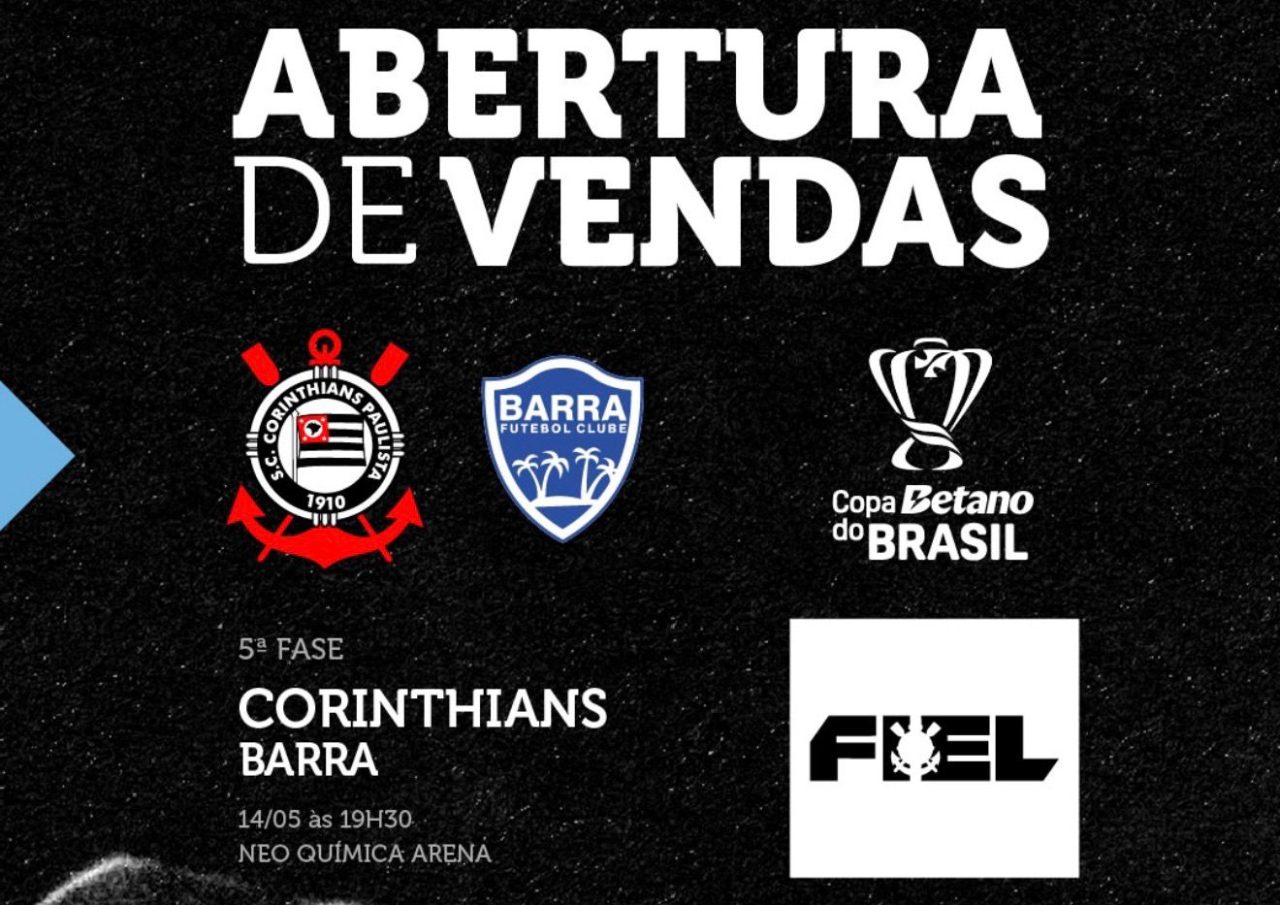 Corinthians divulga venda de ingressos para partida contra o Barra FC